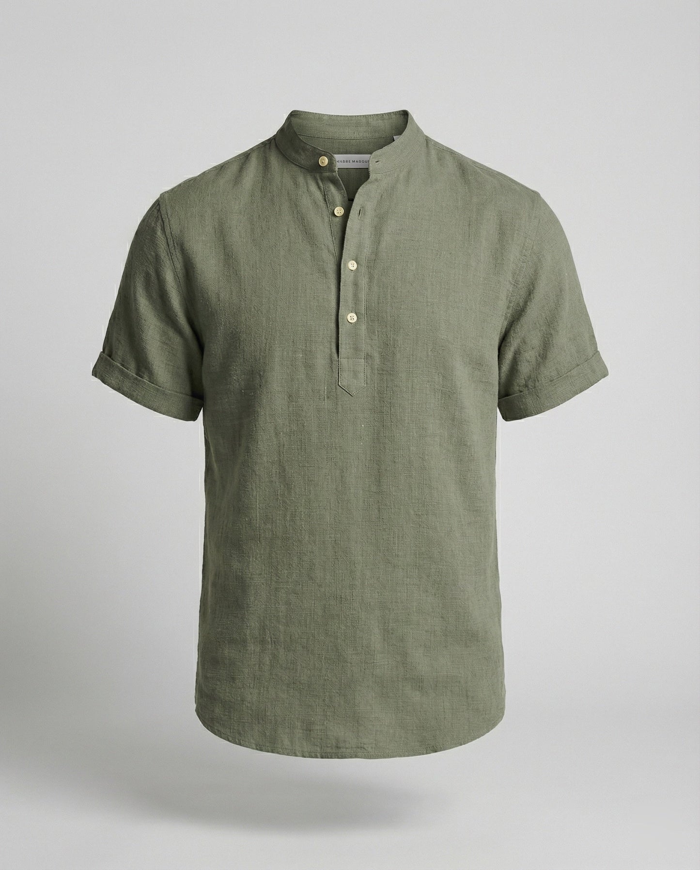 Polo Hombre Manga Corta Cuello Mao