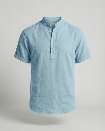 Polo Hombre Manga Corta Cuello Mao