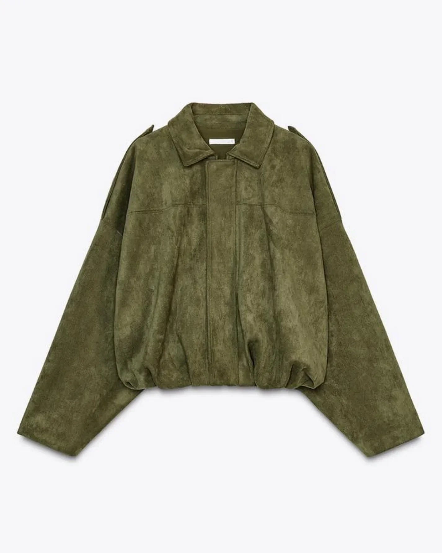 Chaqueta Bomber Mujer de Ante Estilo Oversize Cierre Cremallera