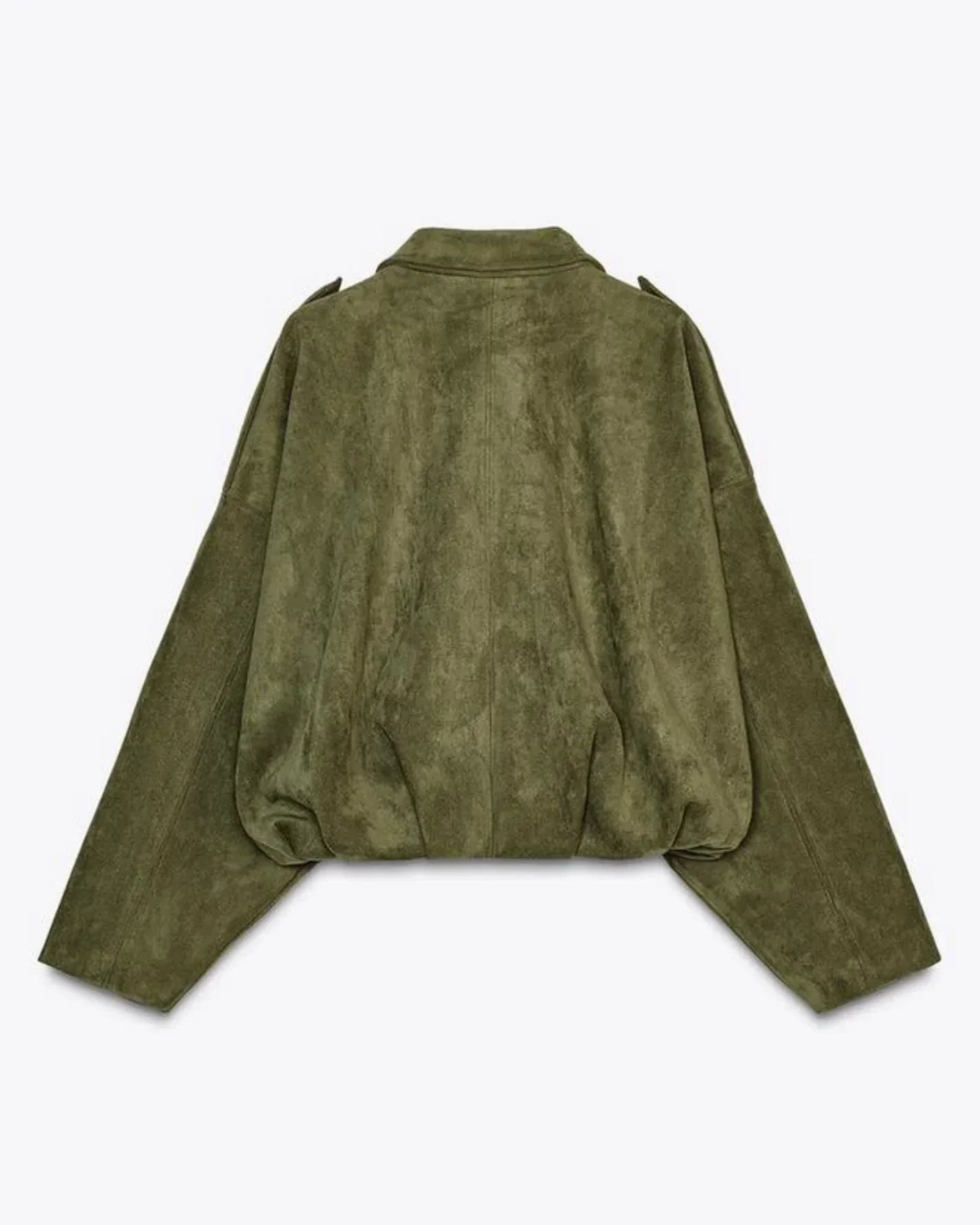Chaqueta Mujer de Antelina con Cremallera Cuello Clasico Ajuste