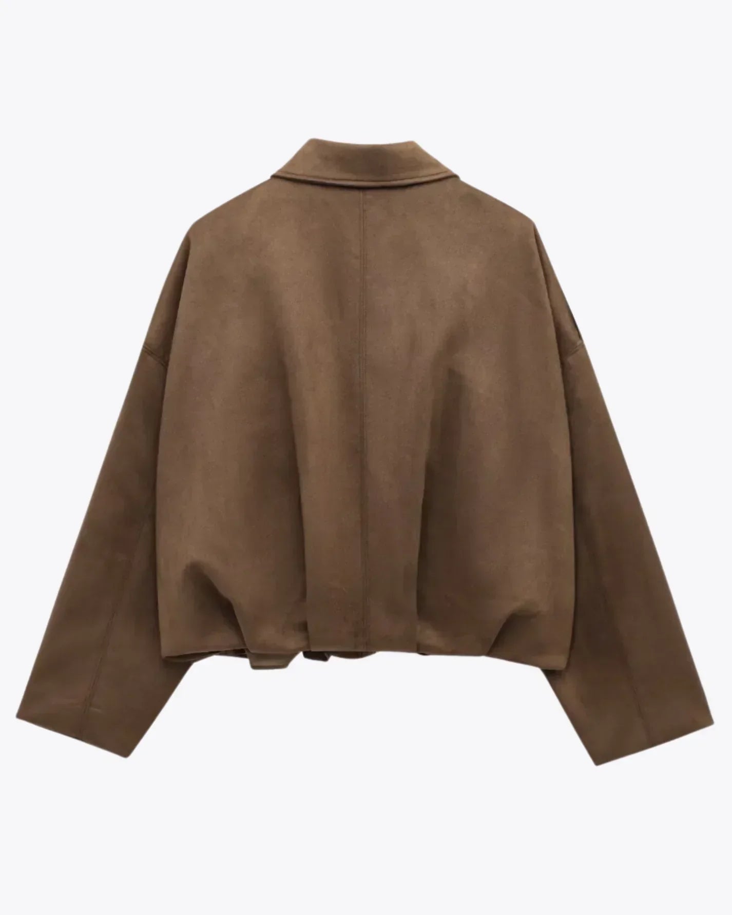Chaqueta Mujer de Antelina con Cremallera Cuello Clasico Ajuste