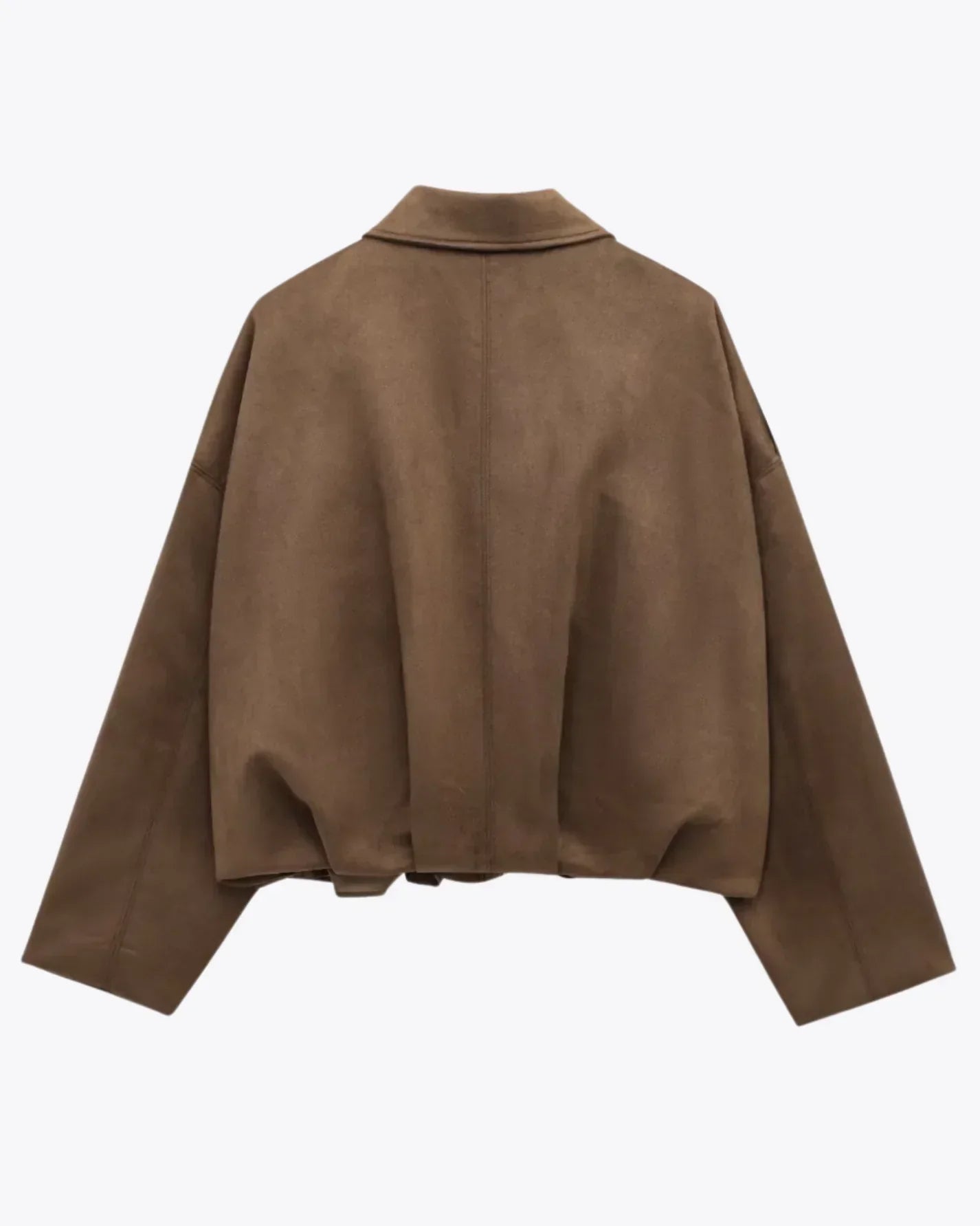 Chaqueta Bomber Mujer de Ante Estilo Oversize Cierre Cremallera