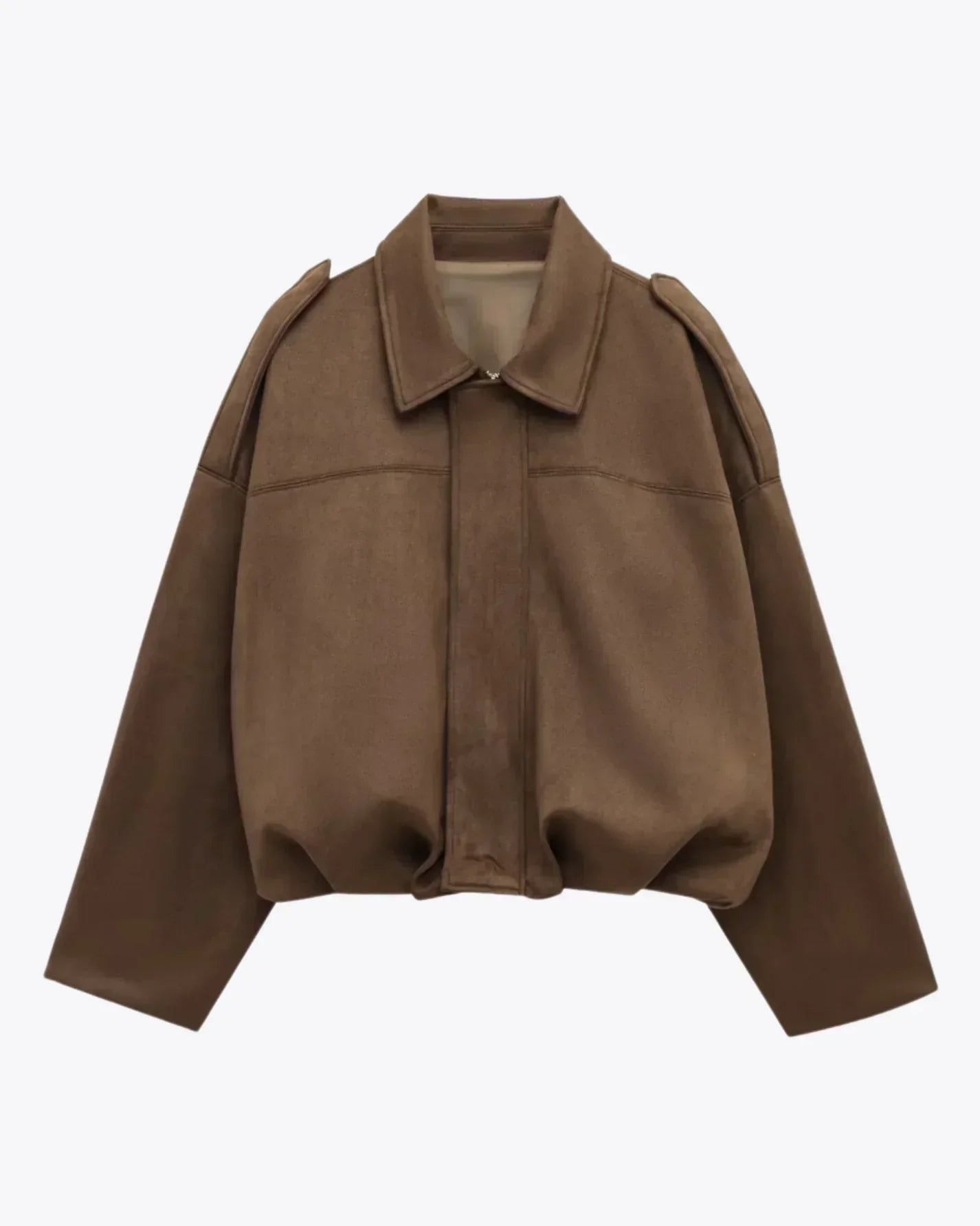 Chaqueta Mujer de Antelina con Cremallera Cuello Clasico Ajuste