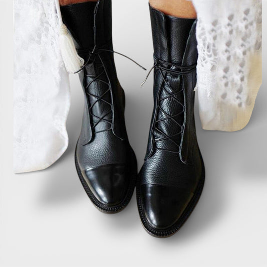 Botines Con Cordones Caña Media Mujer - Mavetta