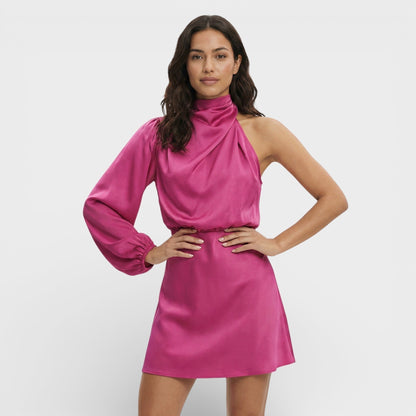 Vestido Corto Mujer Asimétrico Un Hombro