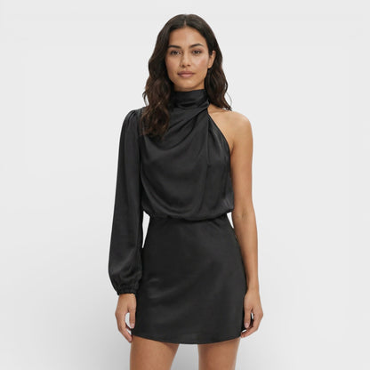 Vestido Corto Mujer Asimétrico Un Hombro