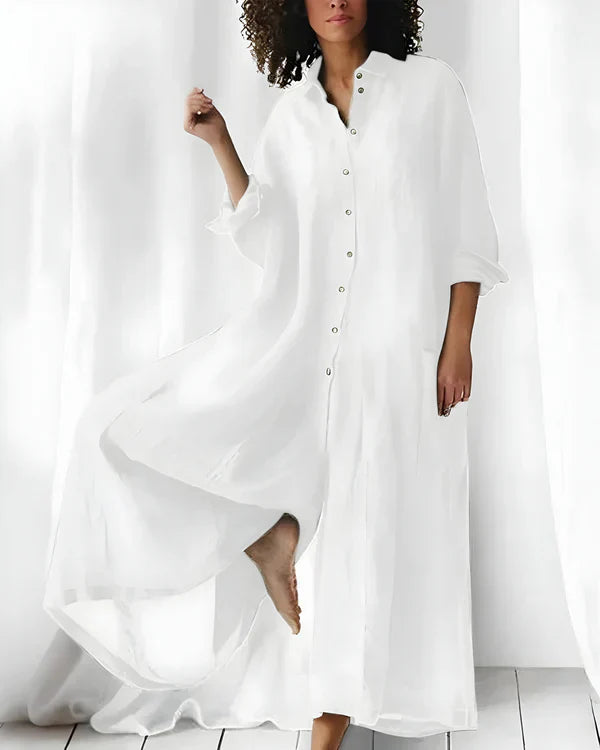 Mono Mujer Camisero de Tejido Suelto Estilo Relajado