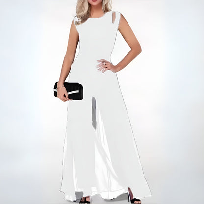 Vestido Noche Mujer con Hombros Descubiertos y Corte Entallado