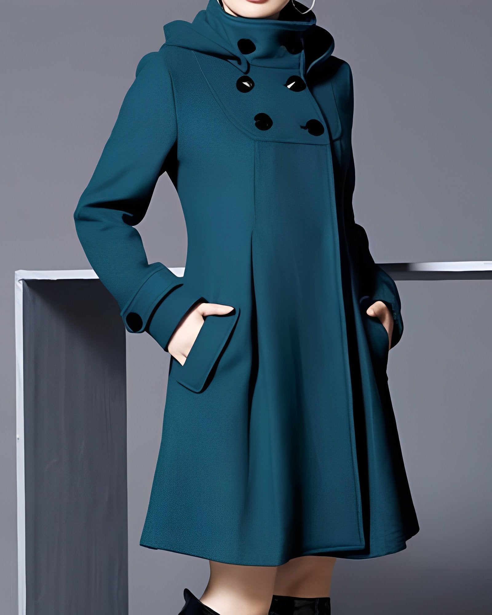 Abrigo mujer invierno reversible bolsillos laterales - Mavetta