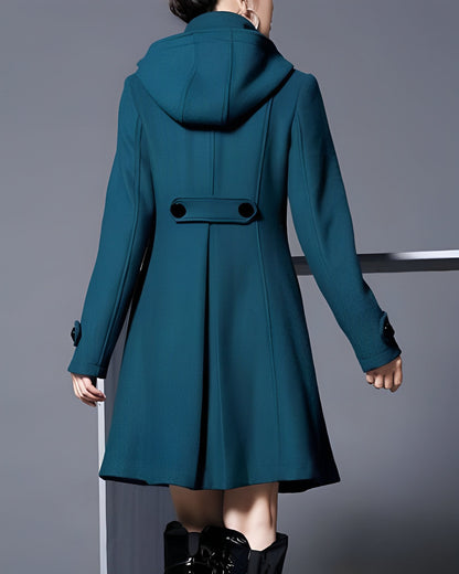 Abrigo mujer invierno reversible bolsillos laterales