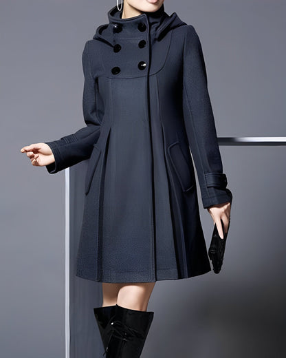 Abrigo mujer invierno reversible bolsillos laterales