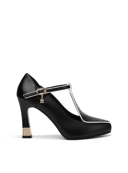 Zapatos Mujer Décolleté Piel T-Bar Elegante - Mavetta