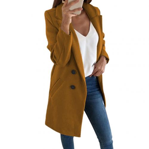 Blazer Mujer Largo Estructurado Doble Botonadura Solapa Clasica
