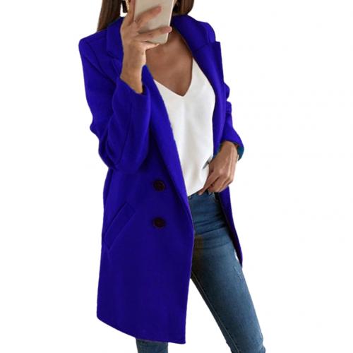 Blazer Mujer Largo Estructurado Doble Botonadura Solapa Clasica