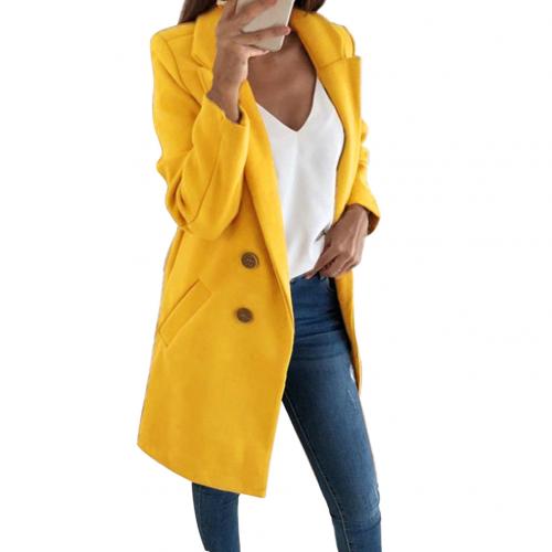 Blazer Mujer Largo Estructurado Doble Botonadura Solapa Clasica
