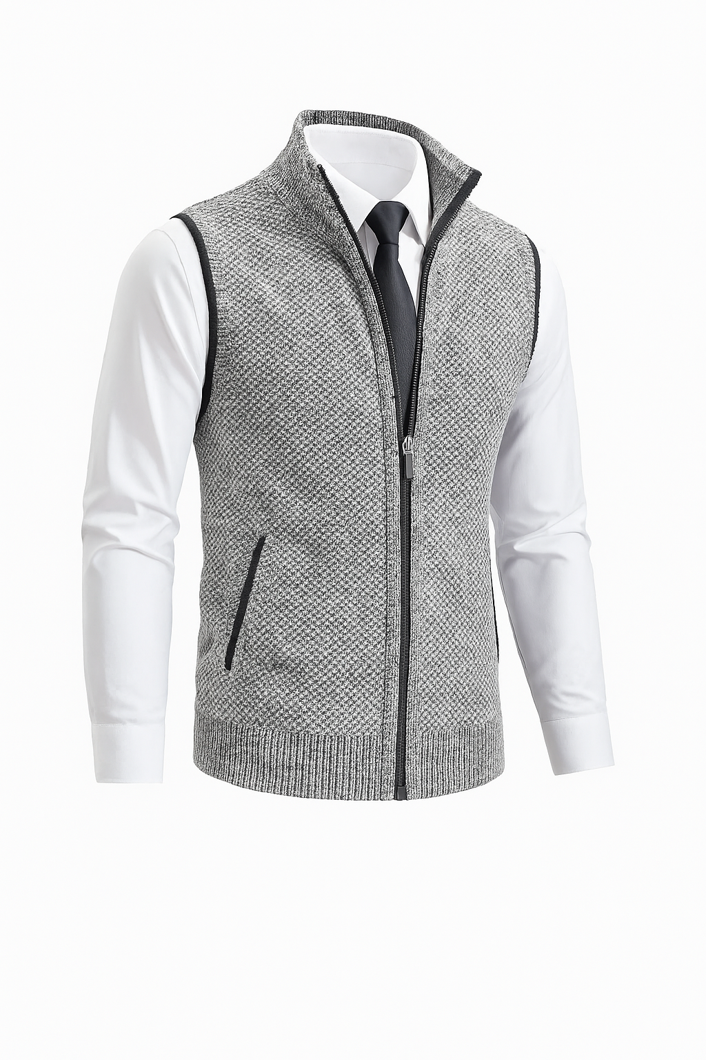 Chaleco Unisex de Punto con Cremallera Integral