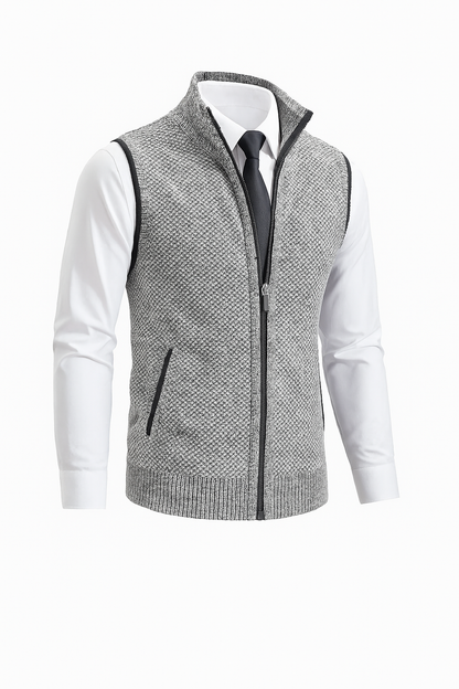 Chaleco Unisex de Punto con Cremallera Integral