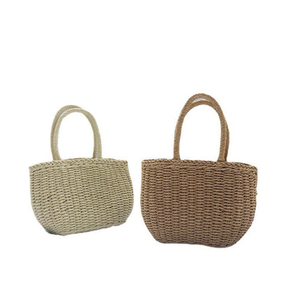 Bolso Mujer de Paja Tejido a Mano Estilo Veraniego