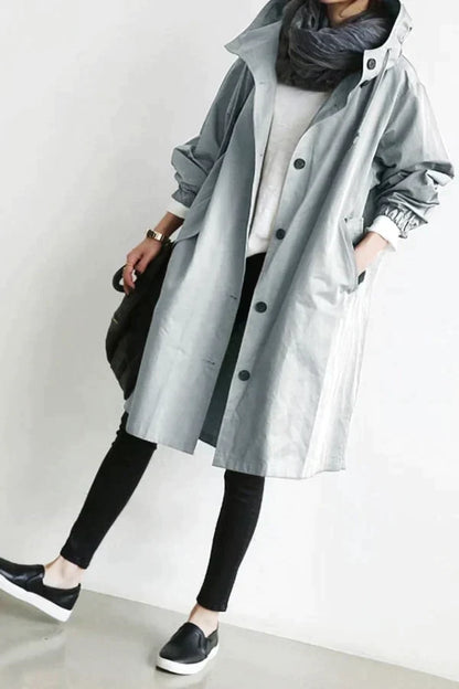 Gabardina Mujer Impermeable Oversize Largo Medio