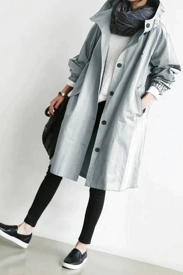 Trench coat mujer impermeable oversize media longitud