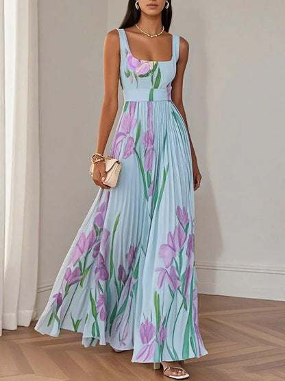 Vestido Mujer Bohemio Floral Fluido Corte A