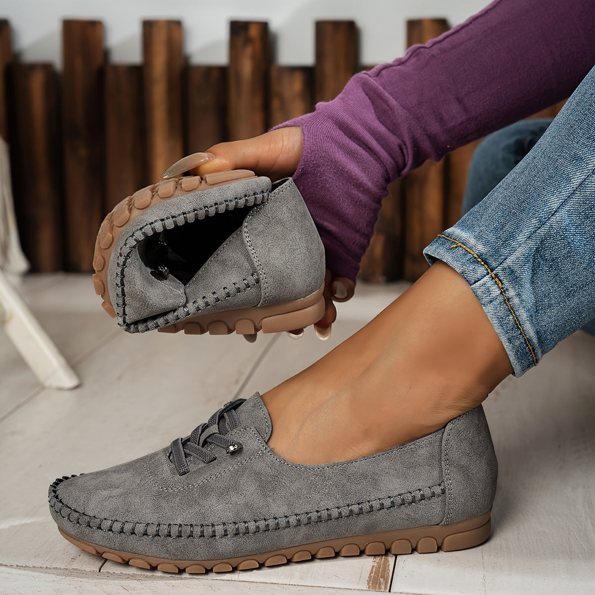 Mocasines Mujer Flexibles Antideslizantes Uso Diario Casual