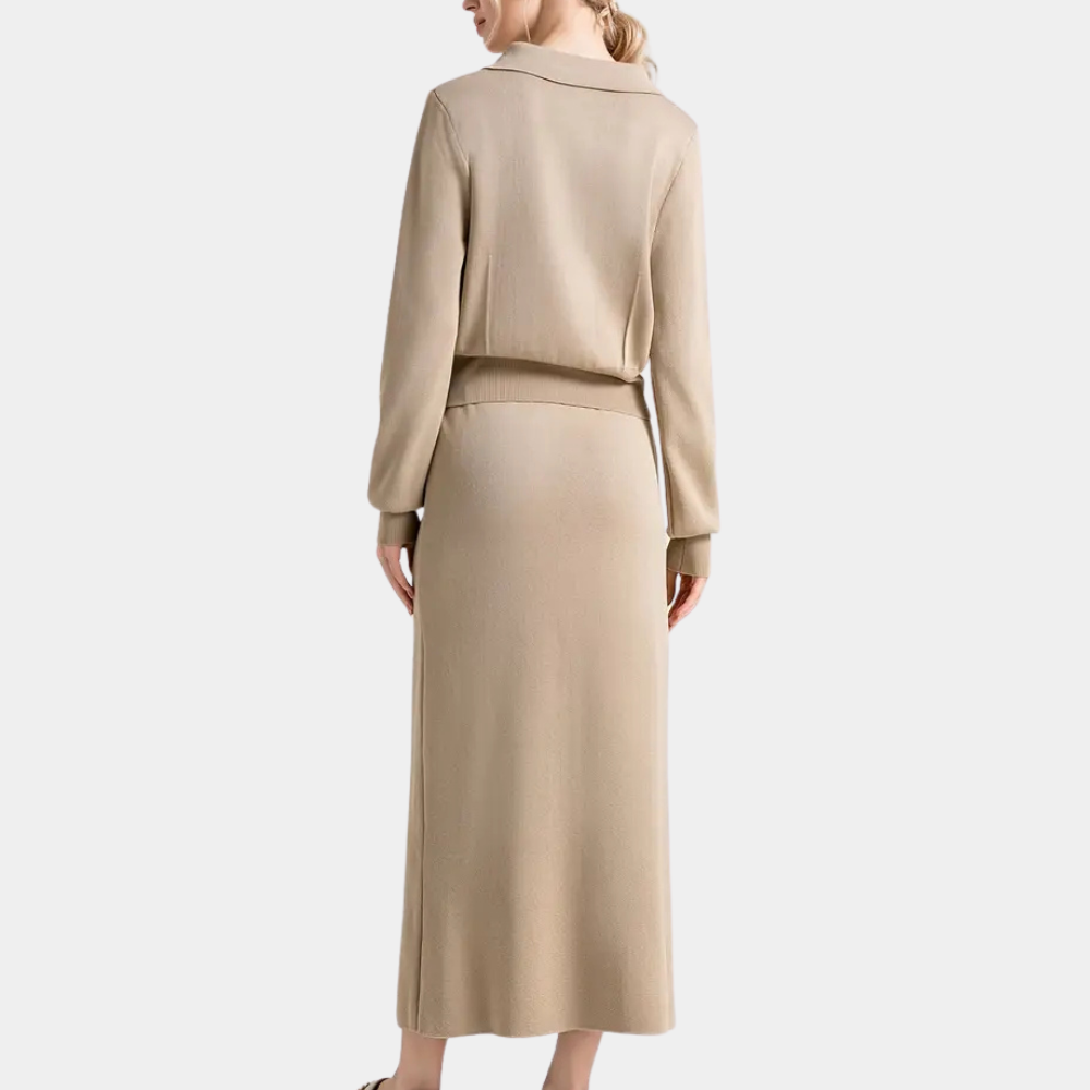 Vestido camisero Mujer Largo Manga Larga Botones