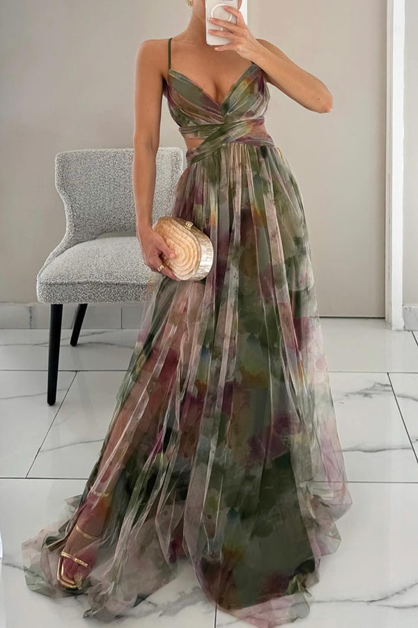 Vestido largo Mujer de Tela Fluida estilo Romántico