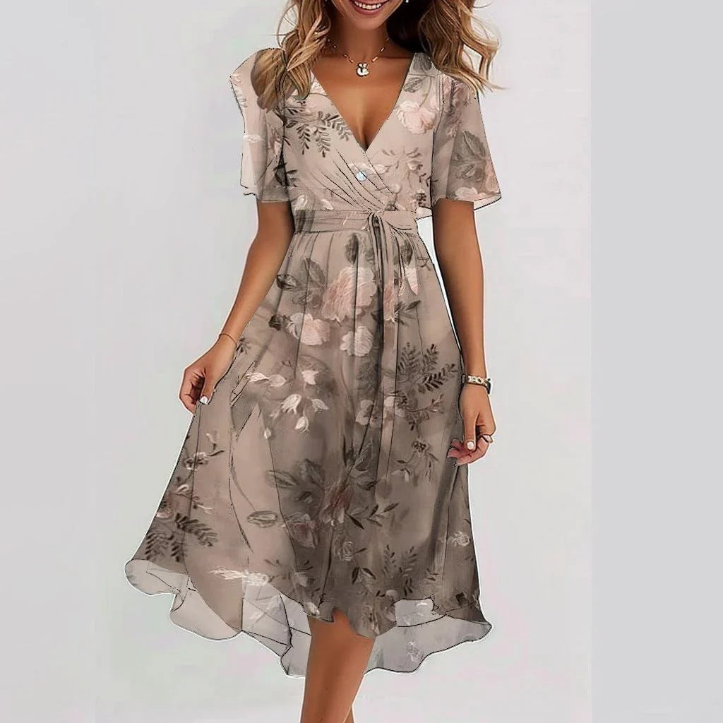 Vestido Midi Mujer Floral Elegante