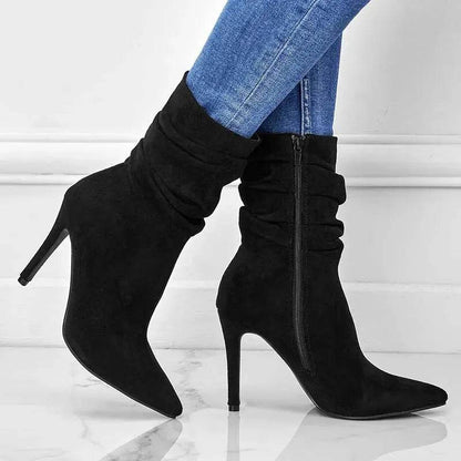 Botines Mujer Tacón Fino Punta Afunilada