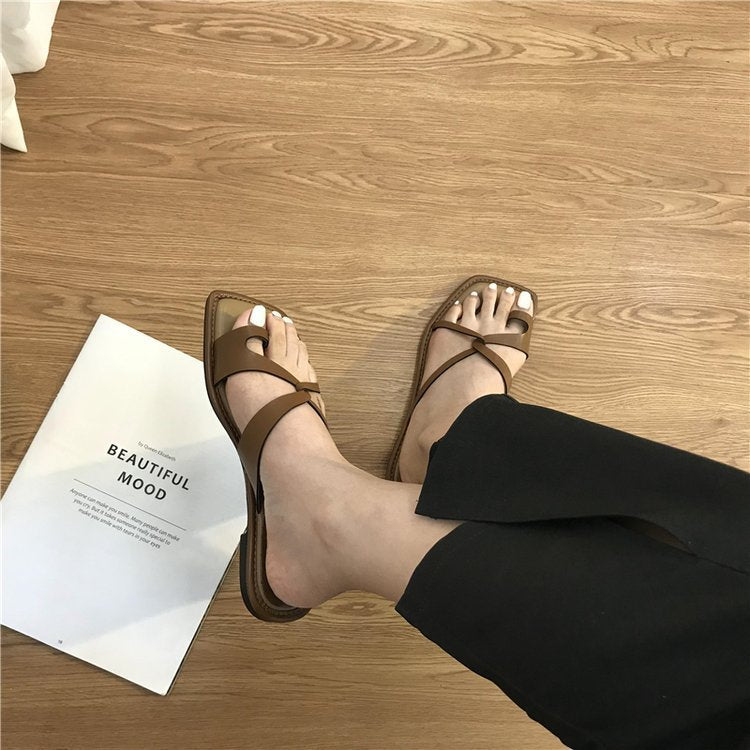Sandalias Mujer Verano con Anillo en Dedo Exterior