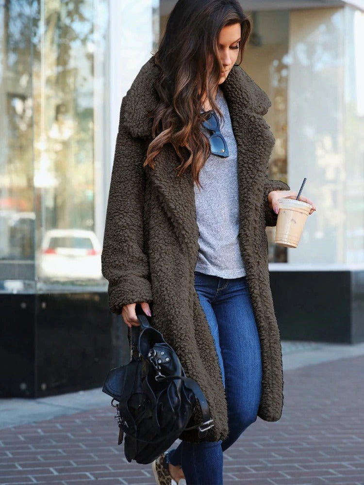 Abrigo Mujer de Teddy Estilo Casual