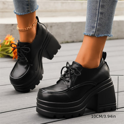 Zapatos Plataforma Mujer Tacón Ancho Diseño Chunky