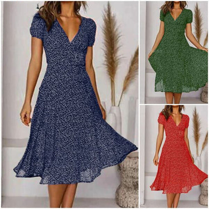 Vestido Mujer línea A Escote en V Bajo Oscilante - Mavetta