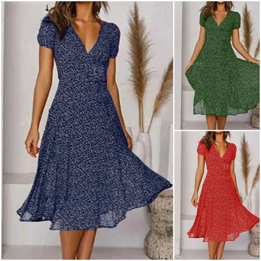 Vestido Mujer línea A Escote en V Bajo Oscilante - Mavetta