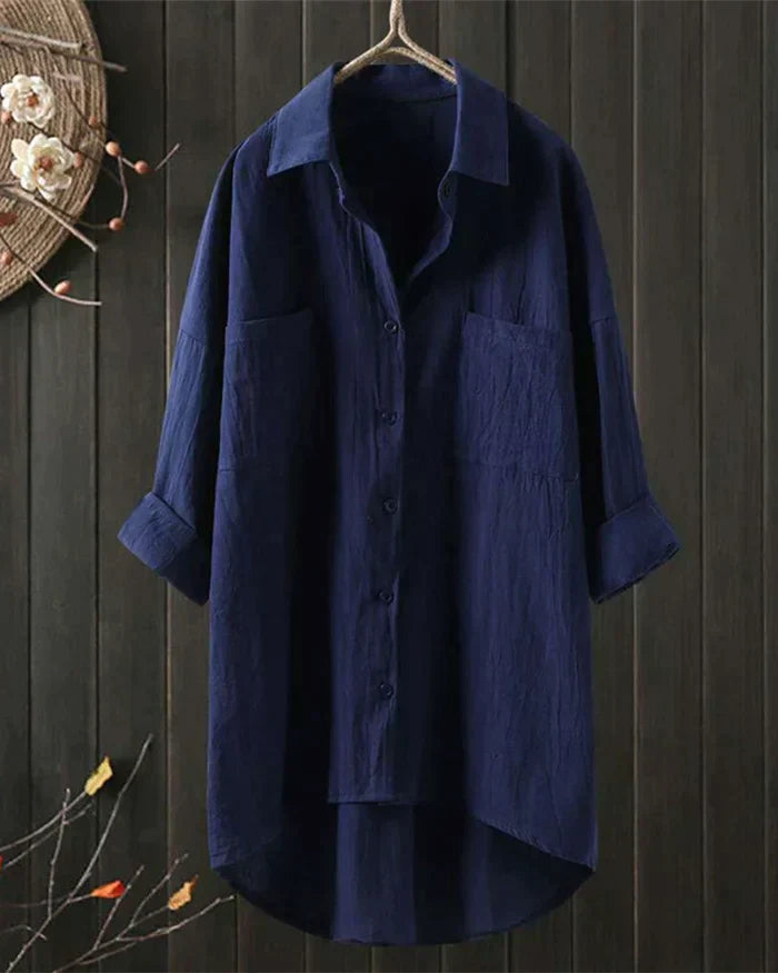 Blusa Mujer de Lino Corte Clásico