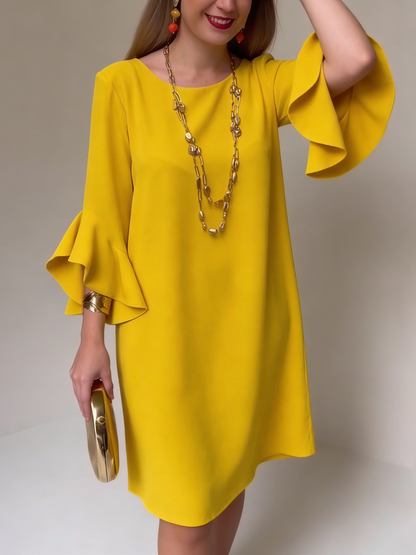 Vestido mujer fluido manga volante estilo cómodo verano - Mavetta