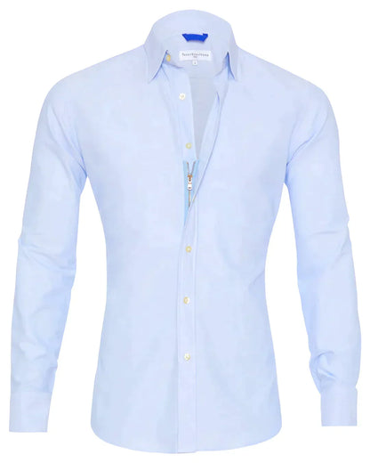 Camisa Hombre Manga Larga Cremallera Cuello Clásico