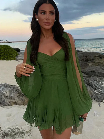 Vestido corto mujer de tejido ligero y diseño cómodo