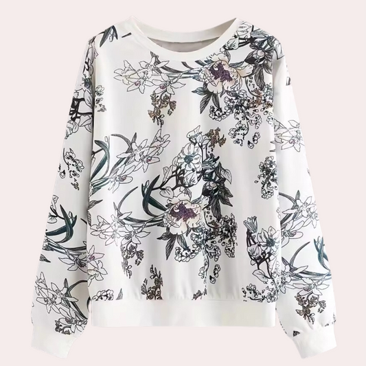 Sudadera mujer con estampado floral ajuste cómodo - Mavetta