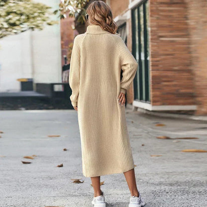 Vestido maxi mujer tipo sudadera cuello alto