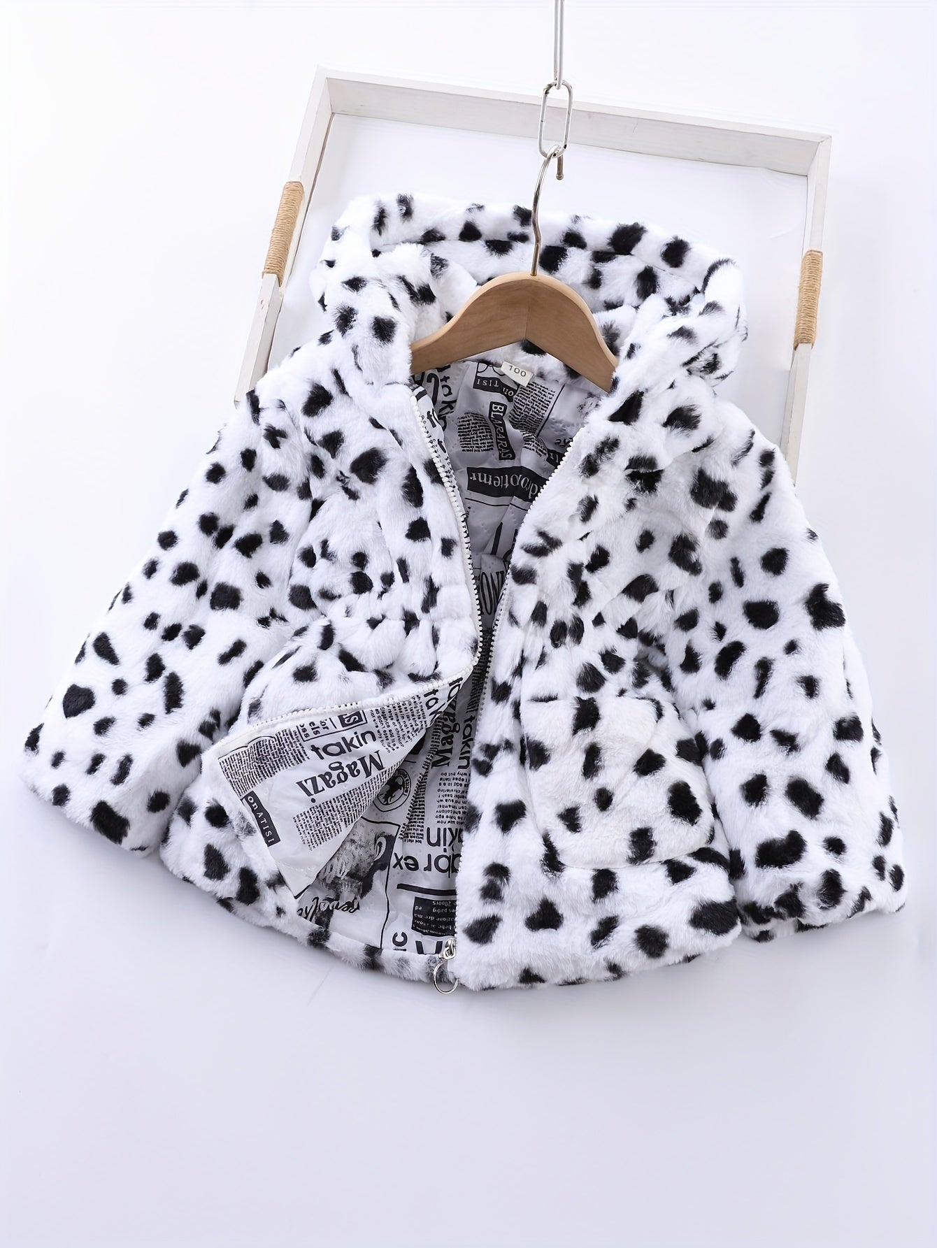 Chaqueta Forro Polar Niña con Capucha Estampado Animal
