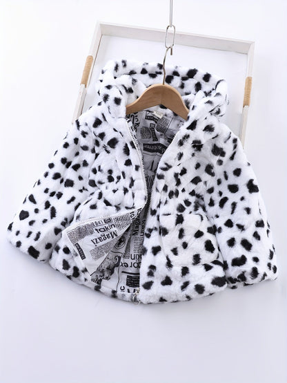 Chaqueta Forro Polar Niña con Capucha Estampado Animal