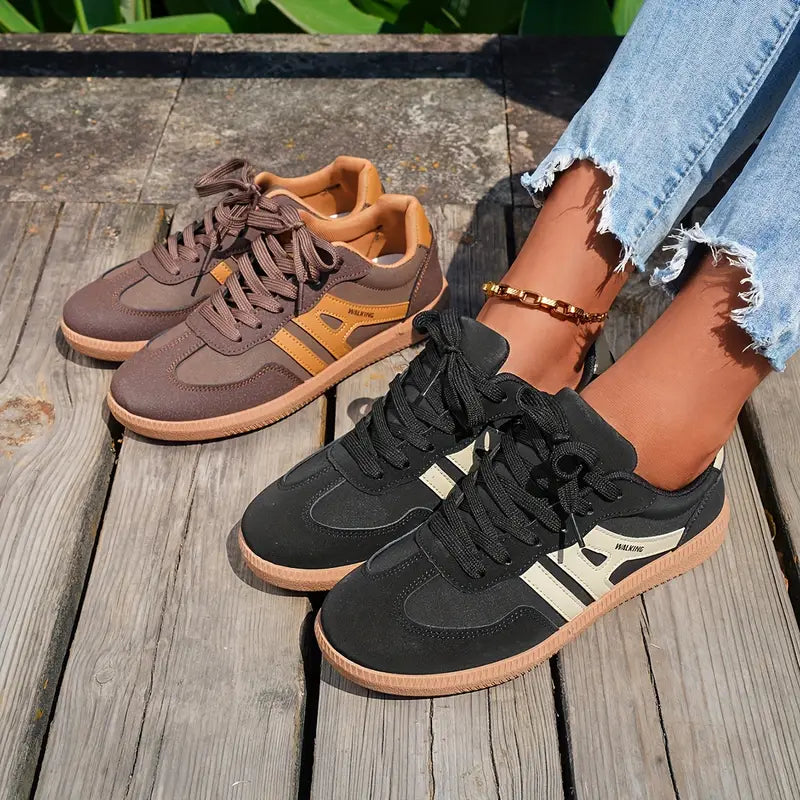 Zapatillas Retro Mujer con Cordones Suela Plana