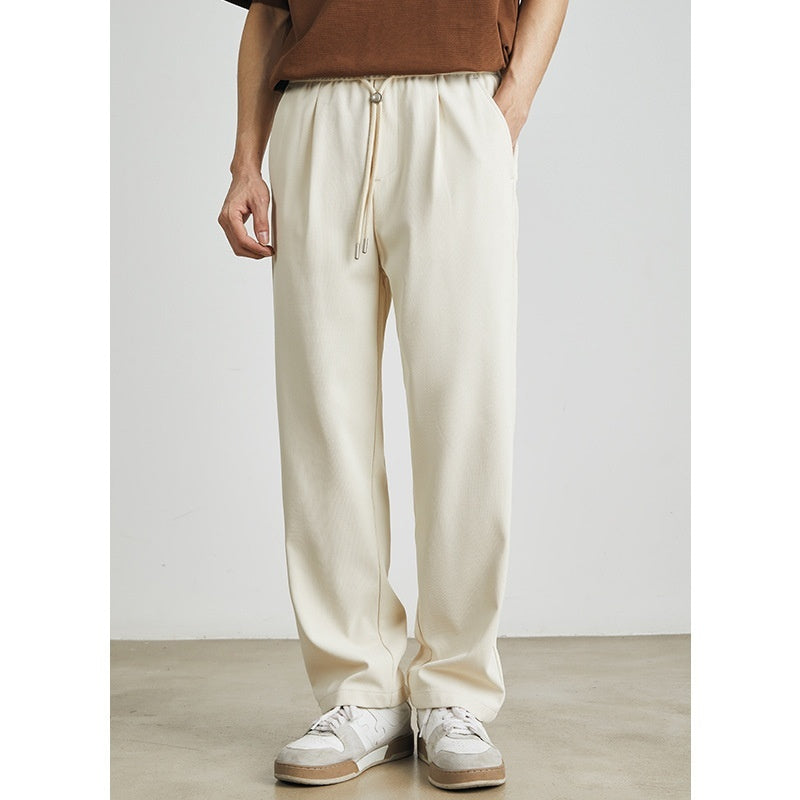 Pantalón recto hombre tejido ligero corte clásico cómodo