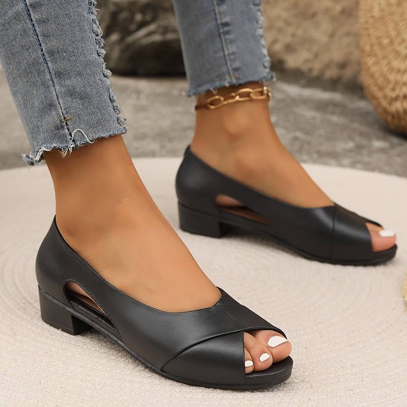 Zapatos destalonados mujer con pala abierta y tacón bajo