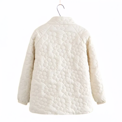 Abrigo Mujer Invierno Tela Estampada Flores Prensadas