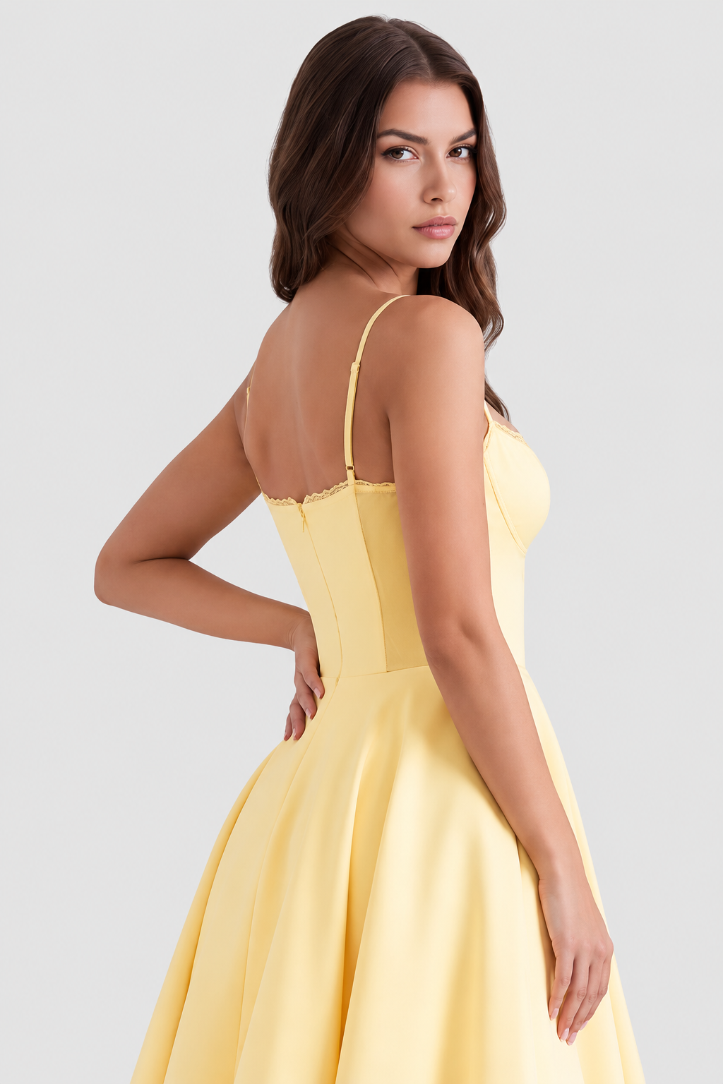 Vestido midi Mujer de Tul con Capas