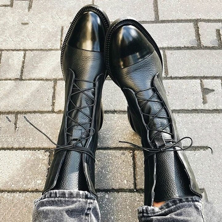 Botas Mujer de Cuero Invierno Ajuste Confortable - Mavetta