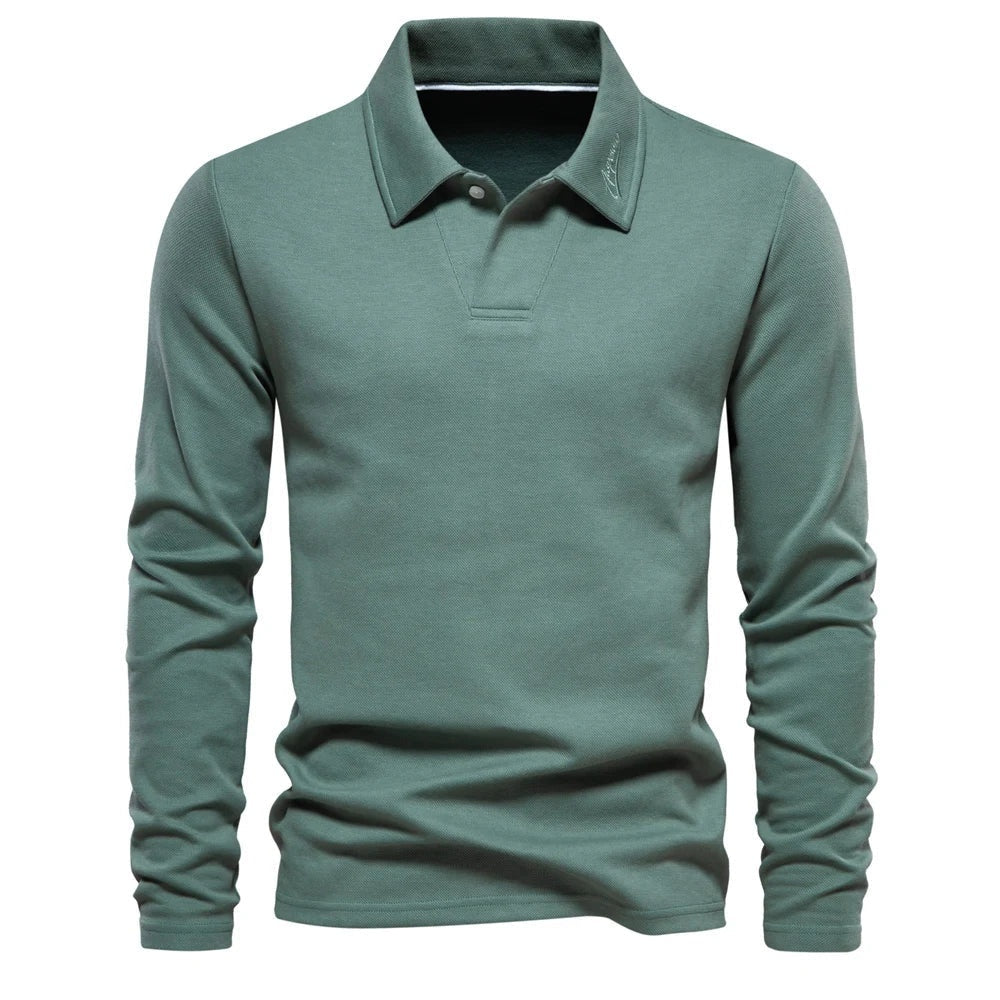 Polo Hombre Manga Larga Cuello Clásico